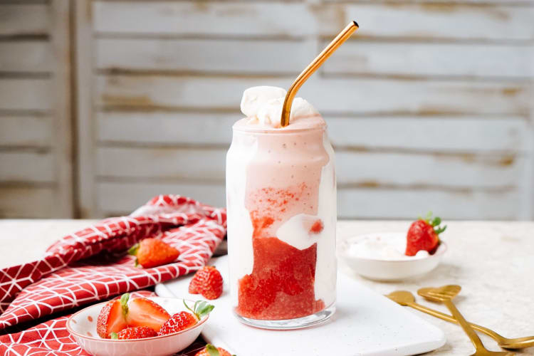 Homemade strawberry smoothie